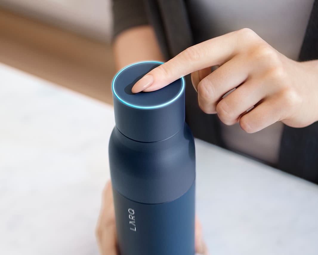 Larq purevis&trade; bottle funcationality, Tap - normal mode, Double tap - Adventure mode