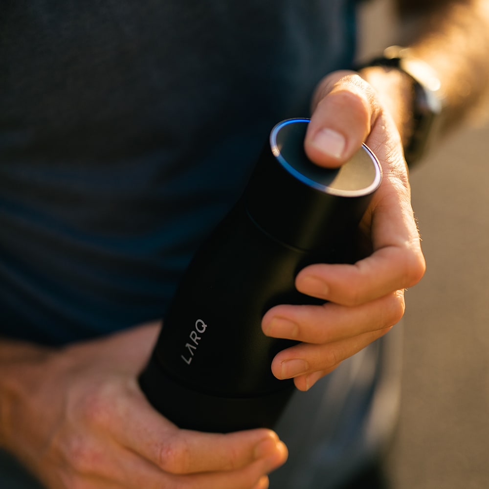 Larq purevis&trade; bottle funcationality, Tap - normal mode, Double tap - Adventure mode