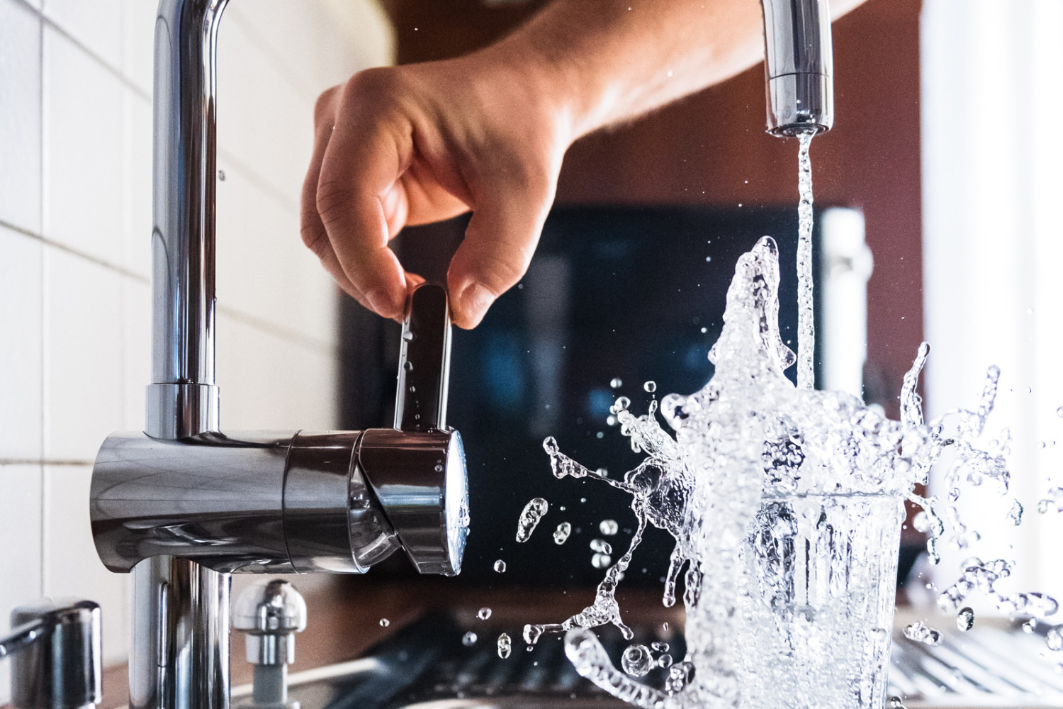 Water running from the tap