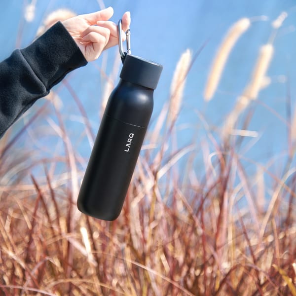 Photo of Active Loop with LARQ Bottle PureVis&trade; Obsidian Black hanging on a finger