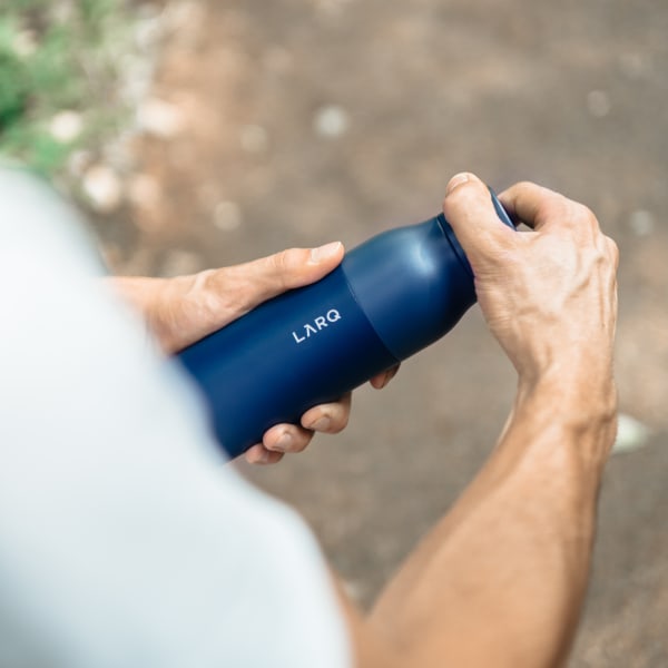 Photo of LARQ Bottle PureVis&trade; - Monaco Blue in hands