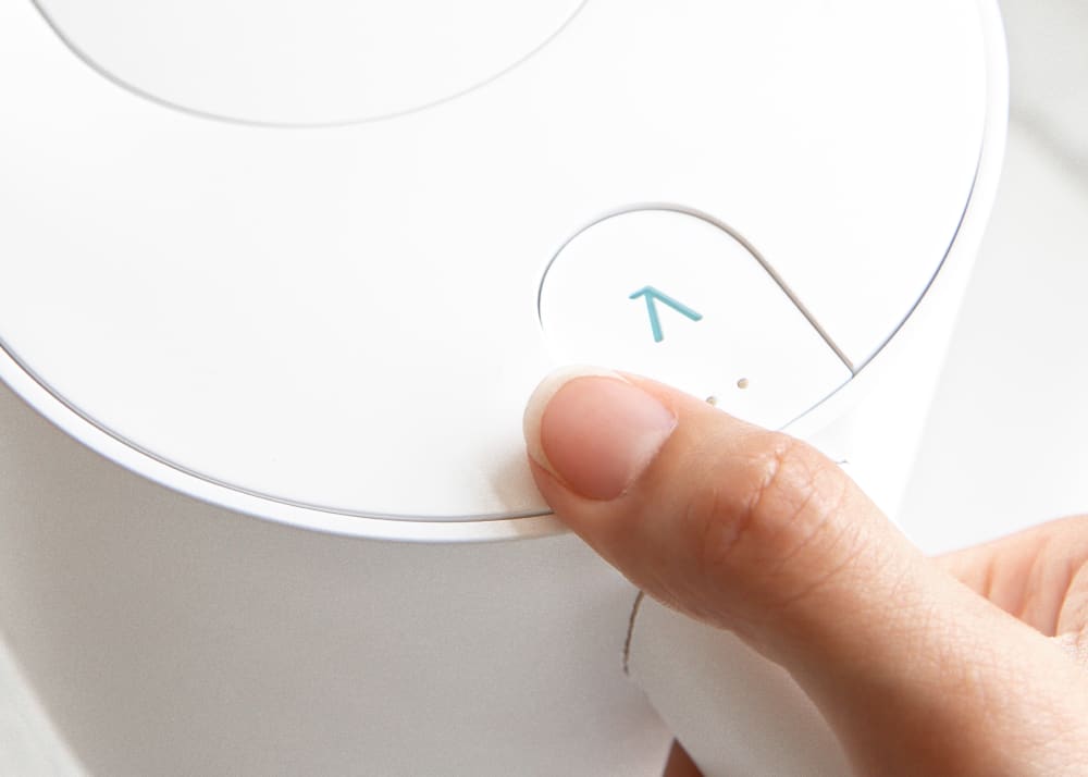 Larq pitcher showing button to activate PureVis&trade; mode