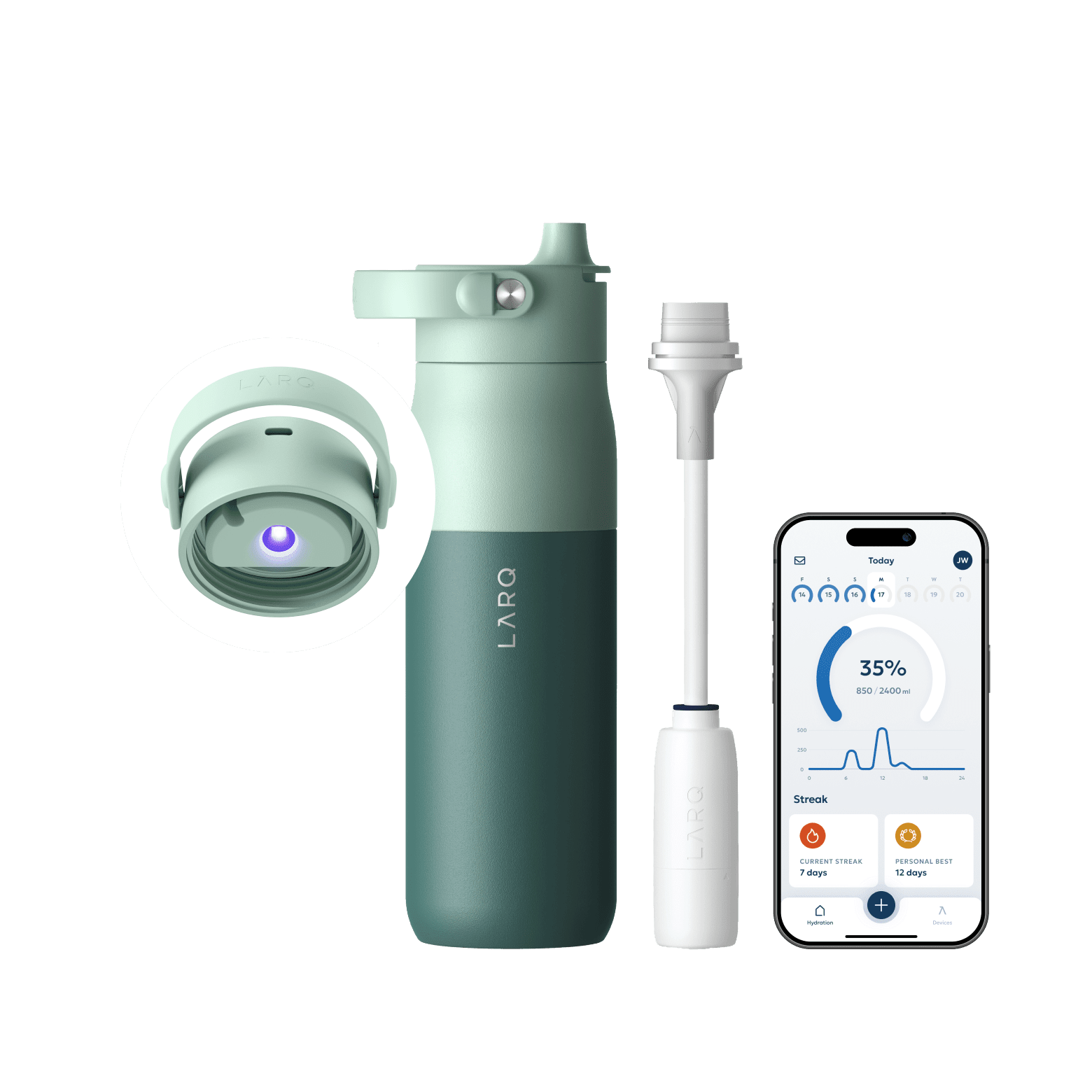 LARQ Bottle PureVis™ 2 - Eucalyptus Green - view 1