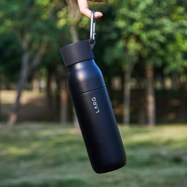 Photo of Active Loop with LARQ Bottle PureVis&trade; Obsidian Black hanging on a finger